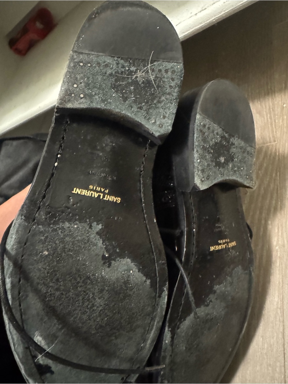 Saint Laurent Black Patent Leather Brogue Oxfords - Picture 6 of 6